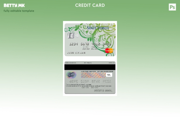 Модерен стил на шаблон за мастер картички на банката на државата Белизе State St